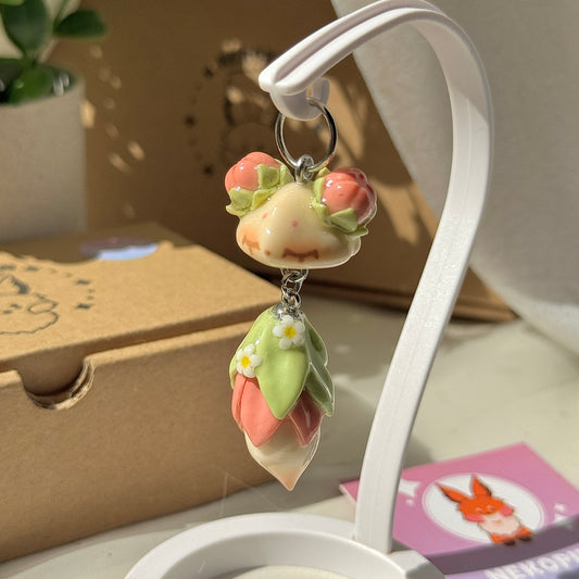 (Pre-Order) BLOSSOM BUD FOX KEYCHAIN / PHONE CHARM
