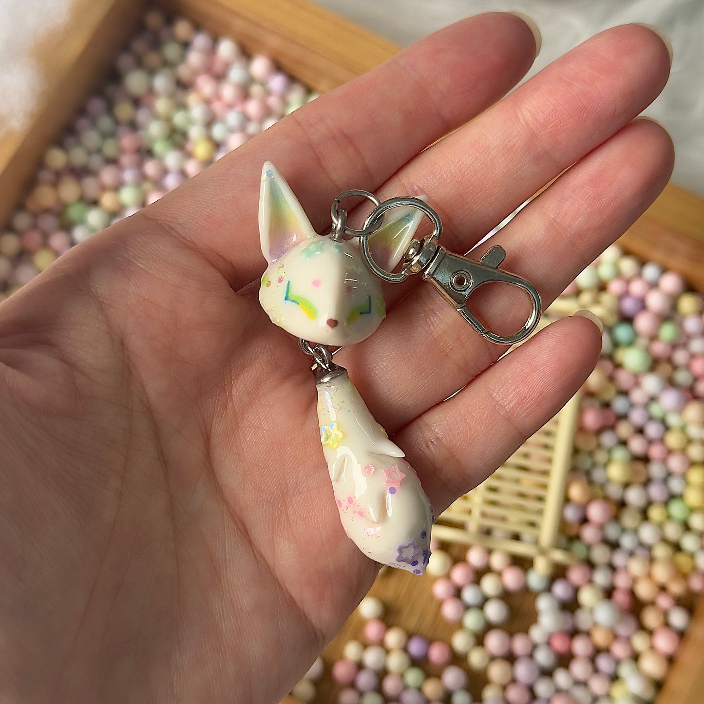 (Pre-Order) RAINBOW FOX KEYCHAIN / PHONE CHARM